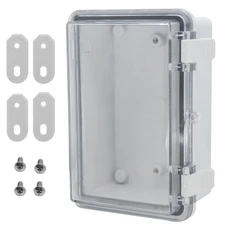 Waterproof Outdoor Junction Box, IP67 ABS Enclosure w/ Clear Cover, 5.9"x3.9"x2.