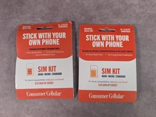 Consumer Cellular All-In-One SIM Cards - NEW SEALED X (2)