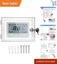 Universal Thermostat Lock Box Acrylic Wall Mount with 2 Keys Clear