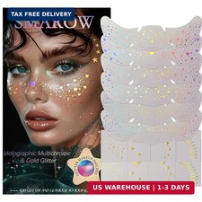 8PCS Holographic Glitter Freckles All in One Kit Face Body Sparkle Festival Rave