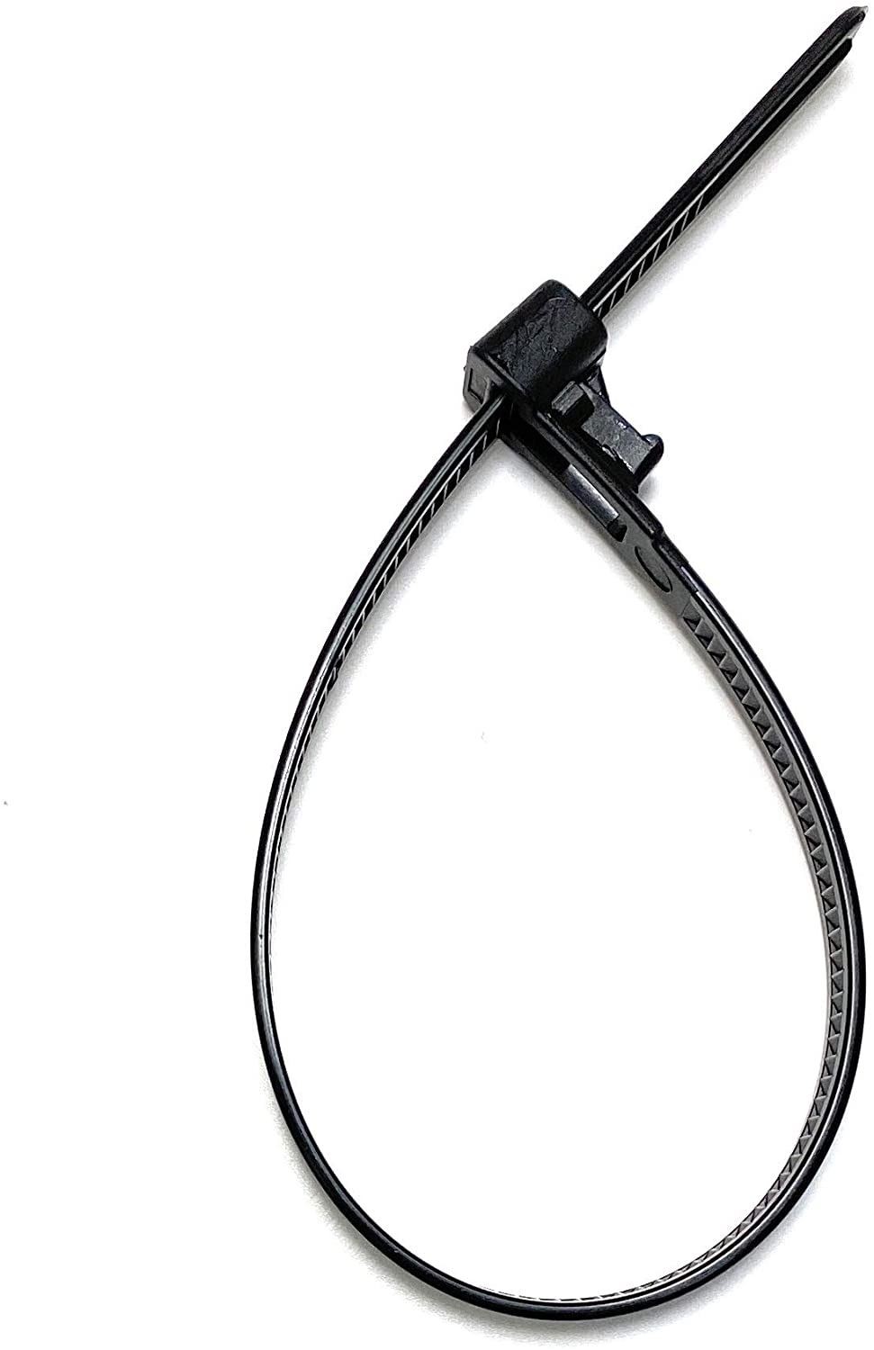 Black Releasable Nylon Cable Ties 370mm x 7.6mm Pack of 50