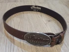 INDIAN MOTORCYCLE Brown Belt w/ Indian Emblem Belt Buckle Size  Small