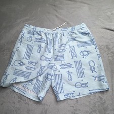 The Beaufort Bonnet Co Swim Trunks XL Blue Nautical Rope Print