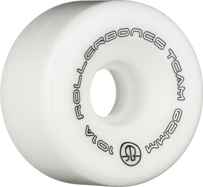 Rollerbones Team Logo 101A Recreational Roller Skate Wheels (Set 57mm, White 