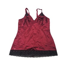 Ruby Ribbon Womens Lace Trim Camisole Cami Top Burgundy Red Size 42 Shapewear