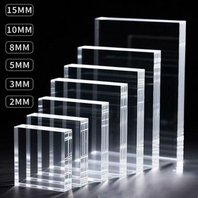 Transparent Acrylic Sheet,Hard Plexiglass Plastic Sheet, 1-25mm Thickness Option