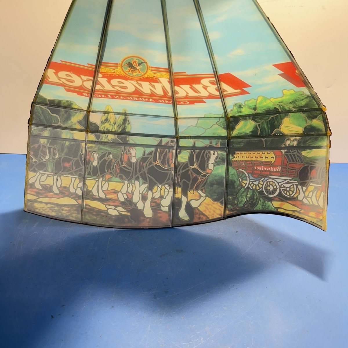 Vintage Budweiser Clydesdale Hanging Bar Light Shade For Parts