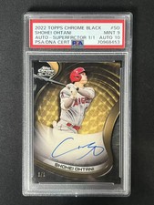 Marketplace image: 2022 TOPPS CHROME BLACK #CBA-SO AUTO SUPERFRCTOR 1/1 SHOHEI OHTANI PSA 9/10 ZK17