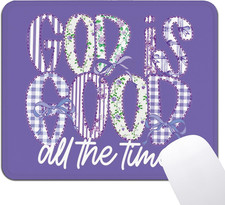Purple Christian Mouse Pad - Girly Preppy Bow Mousepad for Office School Compute