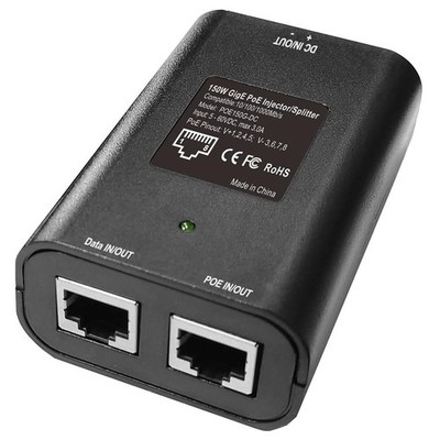 PoE Injector Gigabit 12V 24V 48V 5-60V Max 3A 150W 4 Pair POE-INJ-1000-WT