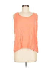Olive and Oak Women Orange Sleeveless T-Shirt M