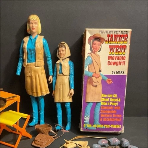 Marx Johnny West Janice West Vintage 1967 Movable Cowgirl Figure w/ Accessories…
