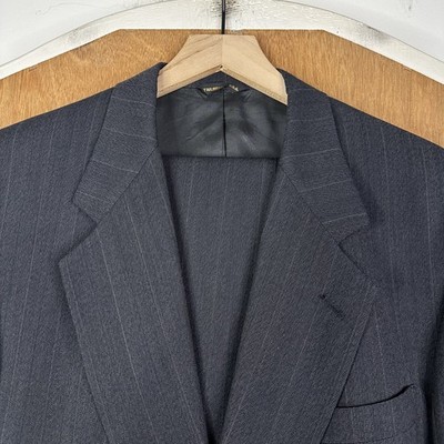 Austin Reed Suit Mens 43R Gray Pinstripe 2 Button Wool Pants 36x29 Pleated Front