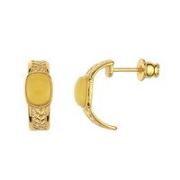 Cavill Ohrringe Baltischer Milky Bernstein 925 Silber Vergoldet 0,2Ct Oval