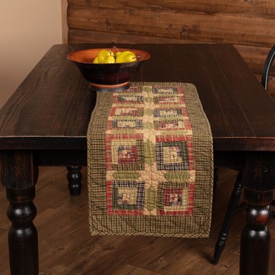 Table Runner Tea Cabin Rustic 13x36 Rect Patch Quilted Kitchen Decor VHC Brands