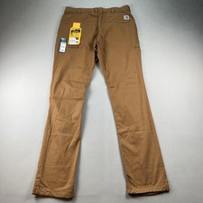 Carhartt Work Pants Mens 34x34 Brown Twill Force Relaxed Fit 5-Pocket Utility