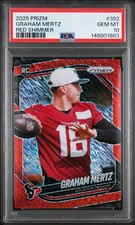 2025 PANINI PRIZM RED SHIMMER #392 GRAHAM MERTZ 26/49 PSA 10