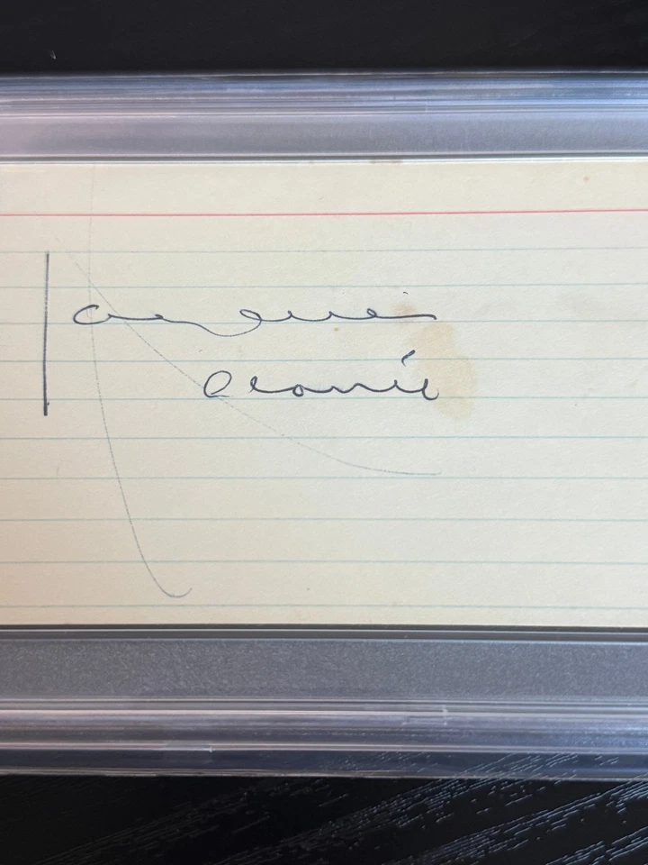 Jacques Plante signed 3x5 Index Card PSA DNA Slab Hockey HOF Auto C5163 - Image 2 of 4