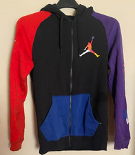 Air Jordan Rivals Full Zip Hoodie Mens S Color Block Fleece Jacket CJ6155-011