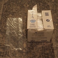 Inteplast Group Food Bags, 2-Gallon, 8" x 4" x 18" Clear 1000 CT with a few used