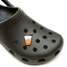 2/ 8 Iced Coffee Brown Jibbitz Unisex CROC Charm Brown White