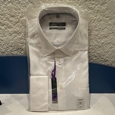 Geoffrey Beene Wrinkle Free White Classic Fit Dress Shirt 16.5 34/35