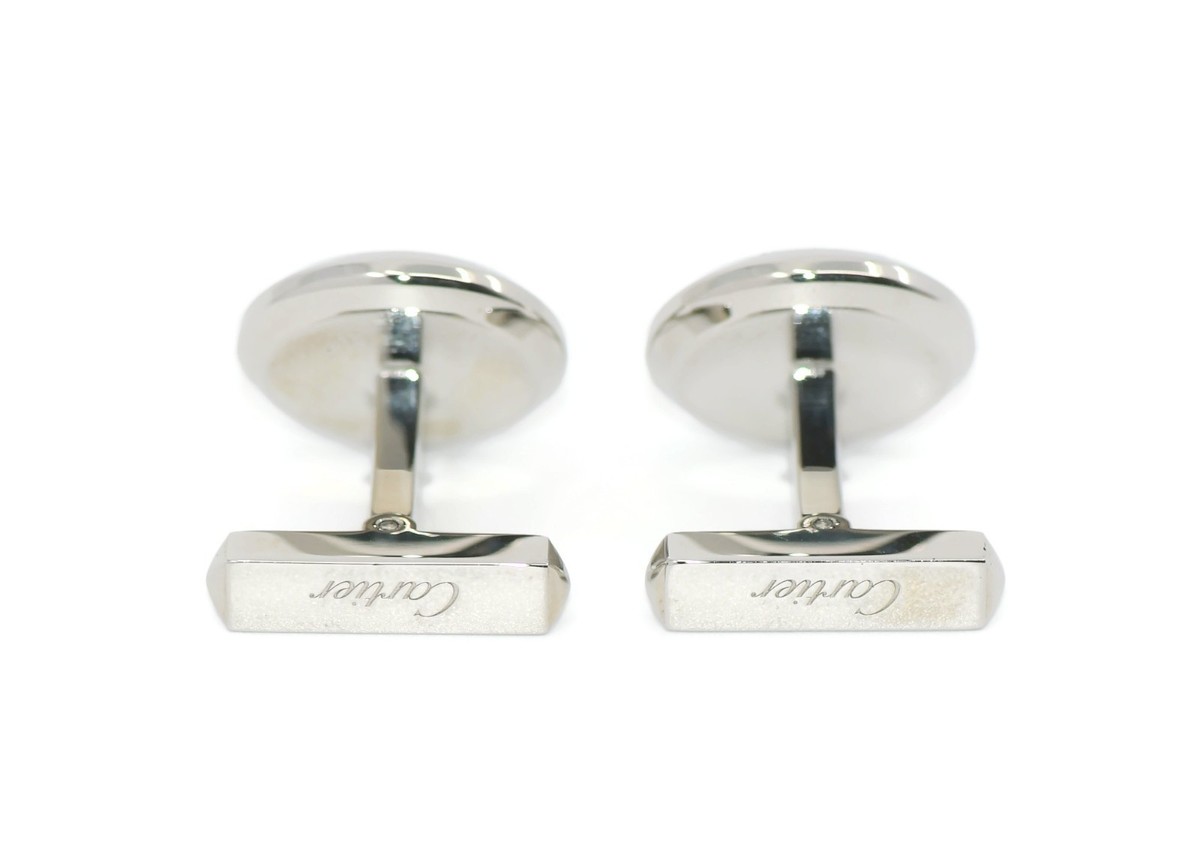 Cartier シルバー カフリンクス Cartier Oscillating Weight Sterling Silver Cufflinks | eBay