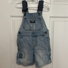 OshKosh B'gosh Blue Denim Overall One-Piece 3T Sleeveless Pockets