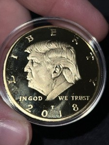 2018 President Donald Trump Liberty 23kt Gold Plated EAGLE Commemorative Coin