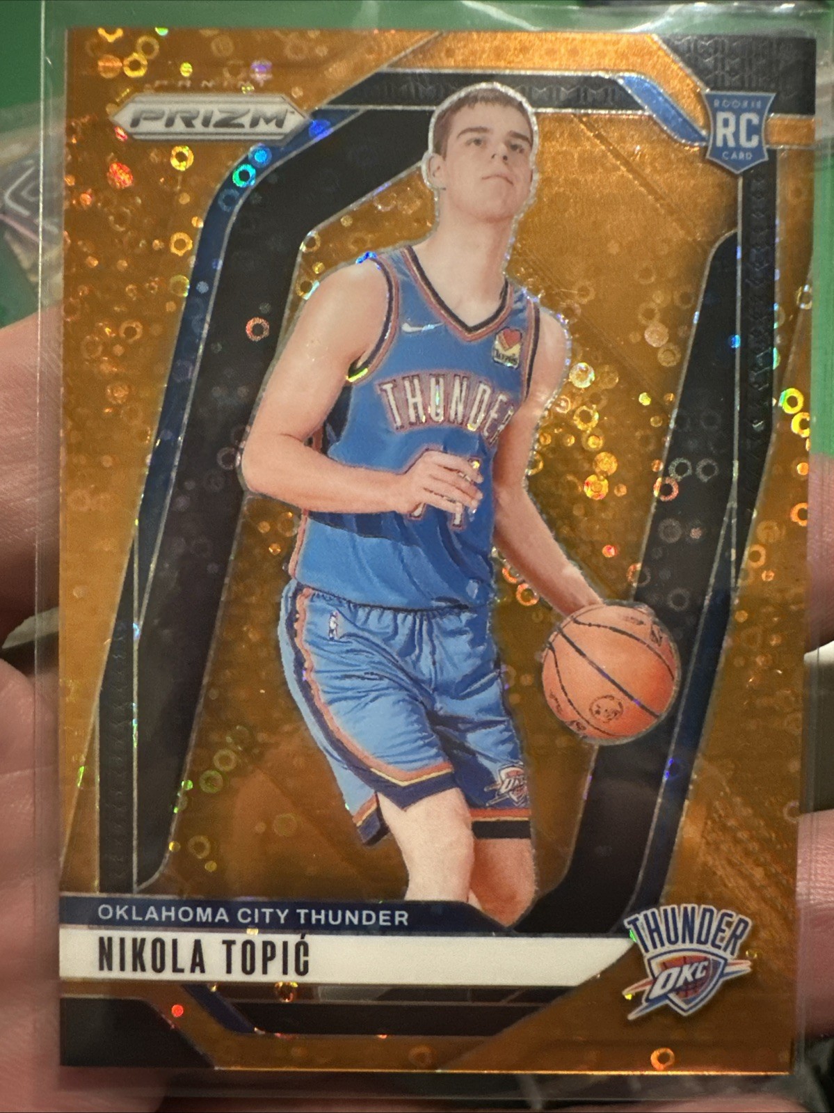 2024-25 Panini Prizm - Nikola Topic #230 Fast Break Orange Prizm /125 (RC)