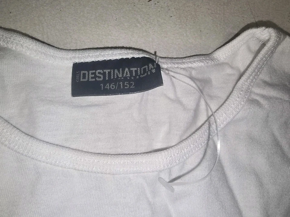 Girls Fringe Shirt Cassual White Top Size Medium 10-12 (From Europe) NEW no Tags - Image 3 of 4