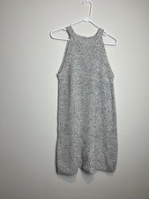 Madewell Dress Womens L Gray Knit Halter Sleeveless Sweater Shift Mini Casual