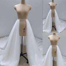White Wedding Removable Train Detachable Skirt Tulle Ruffles For Bride 2M