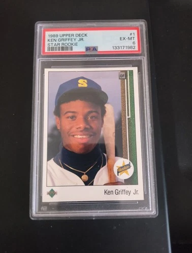 1989 Upper Deck - Star Rookie Ken Griffey Jr #1 (RC) psa6 shadow on card