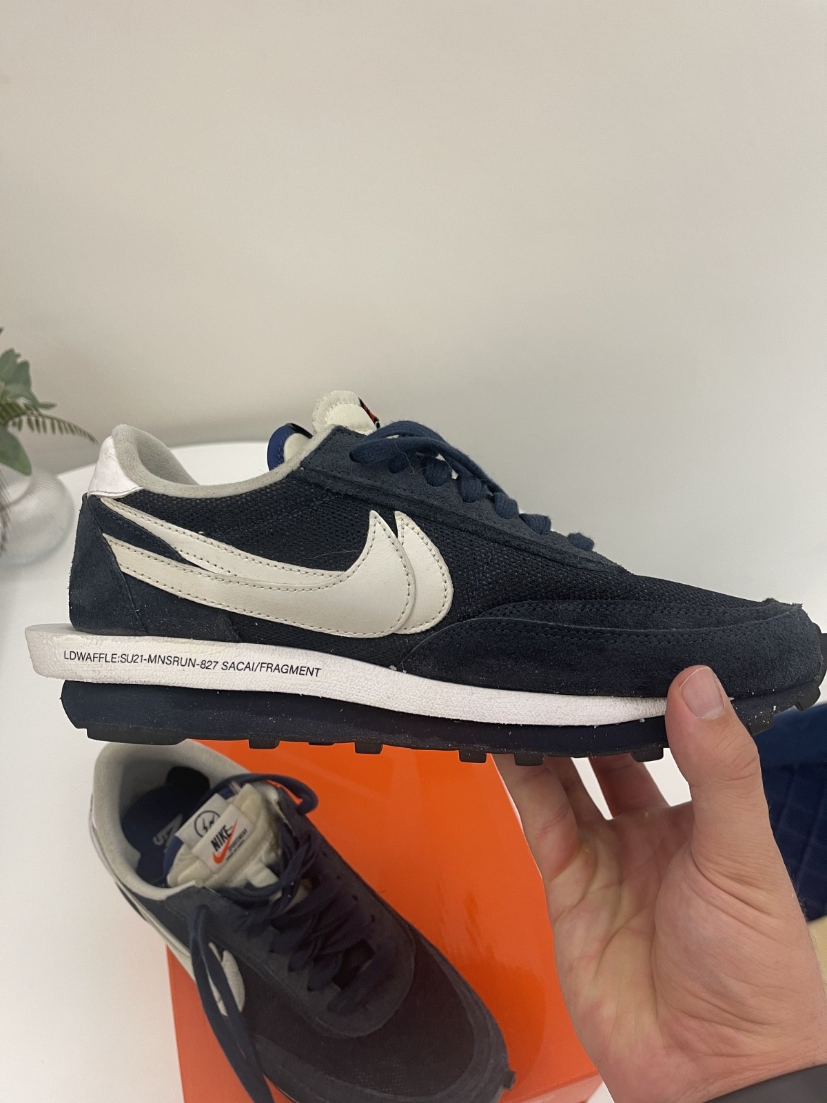 SACAI X NIKE Taglia 10 5 Nike LDV Waffle x Fragment Design x sacai Low Blackened Blu