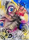 ACEO Original Watercolor Painting Abstract Man ATC Artist Trading Card C104 — photo 1
