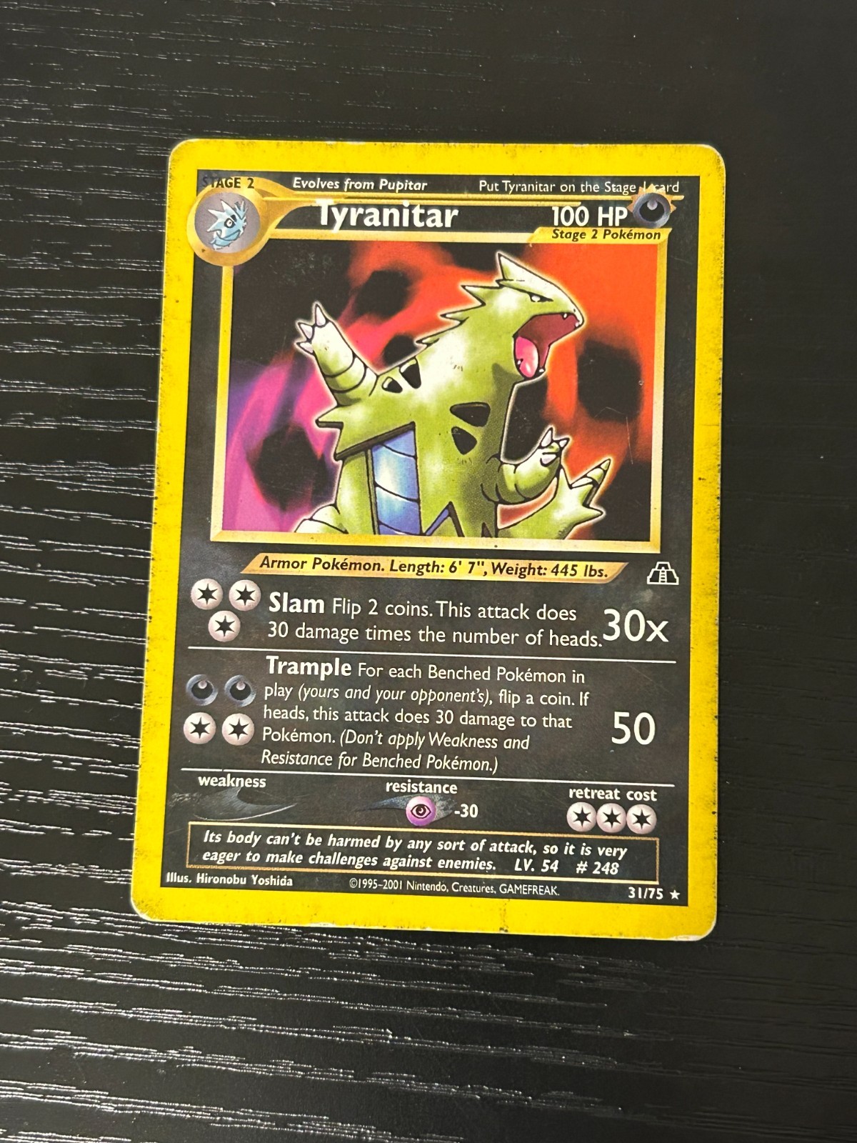 Tyranitar 31/75 Neo Discovery Pokemon Card 