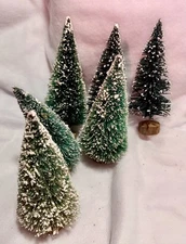#6- 7 inch Trees - Christmas Village Accessories -Tiny & New