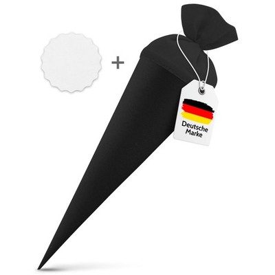 itenga Schultüte Zuckertüte Rohling Karton SCHWARZ 70cm Sticker Namensschild neu