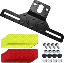 Trailer License Plate Bracket Holder - Black Aluminum Car Tag Frame for Truck, B