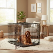 42-Inch Folding Dog Crate for Large Breeds - Secure, Portable  Easy to Assemble