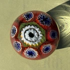 Vintage Murano Glass Mario Sanzogno Italy Millefiori Floral Paperweight 2" Small