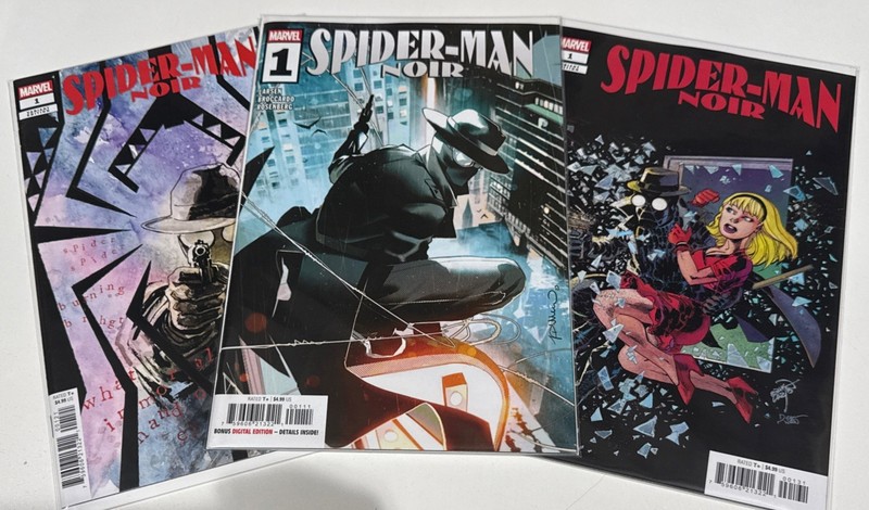 Spider-Man Noir #1 , Cover A,B,C Variants, 3 Comic Lot High Grade N/M