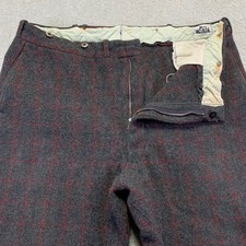 Vintage 70s Woolrich Check Plaid Wool Pants 39x26 Hunting Outdoors Heavy Thick