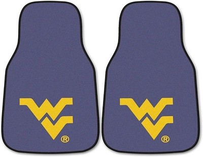 West Virginia University Mountaineers Front Floor Mats, Carpet Car Set, 18x27...