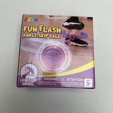 Pink Ankle Skip Ball Flashing Lights Kids Indoor Outdoor Exercise Toy Gift 3 