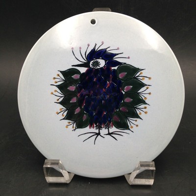 Royal Copenhagen Fajance Peacock Crazy Bird Trivet Tile Wall Art MCM