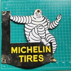 Michelin Tires sitting Bibendum Sign in Porcelain Enamel  Vintage 10"x 9 1/2" — photo 3