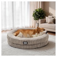 Donut Dog Bed, 30 Inches Round Dog Bed Medium Size Dogs Washable, Orthopedic ...