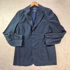 Nautica Blazer Mens Large Navy Blue Sport Coat Two Button Cotton Jacket Classic
